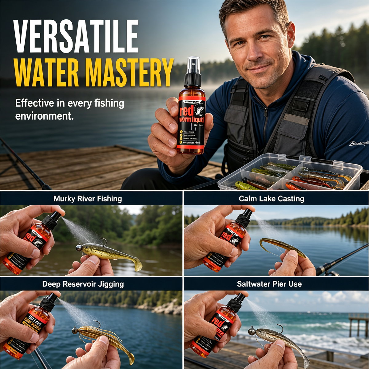 🎣 Red Worm Liquid Scent Spray 🪱 – Boost Lure Appeal & Catch More Big Fish 🐠-YOE